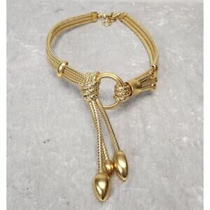 Vintage CLARA Womens Gold Unique Wrap Belt-Size Small